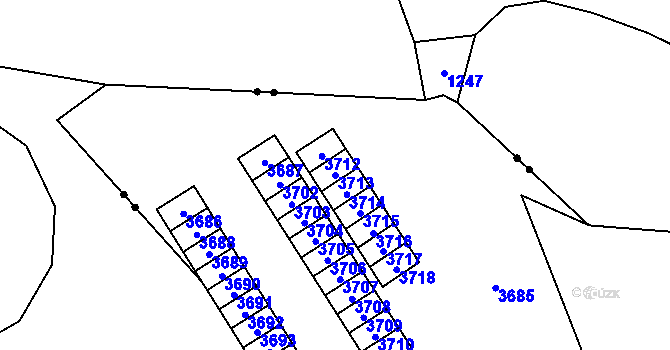 Parcela st. 3713 v KÚ Svinov, Katastrální mapa