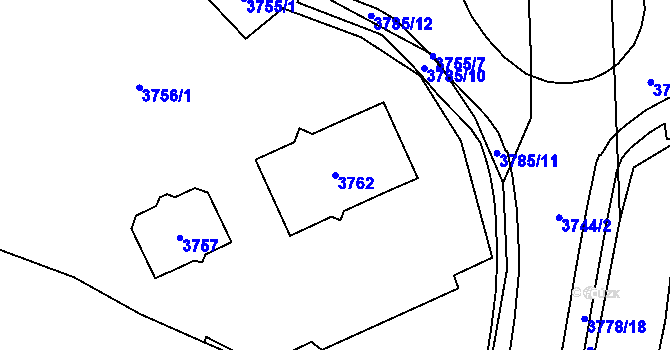 Parcela st. 3762 v KÚ Svinov, Katastrální mapa