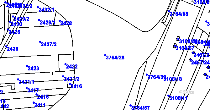 Parcela st. 3764/28 v KÚ Svinov, Katastrální mapa