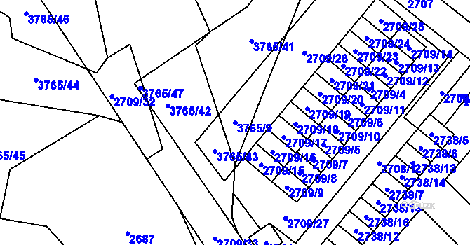 Parcela st. 3765/9 v KÚ Svinov, Katastrální mapa