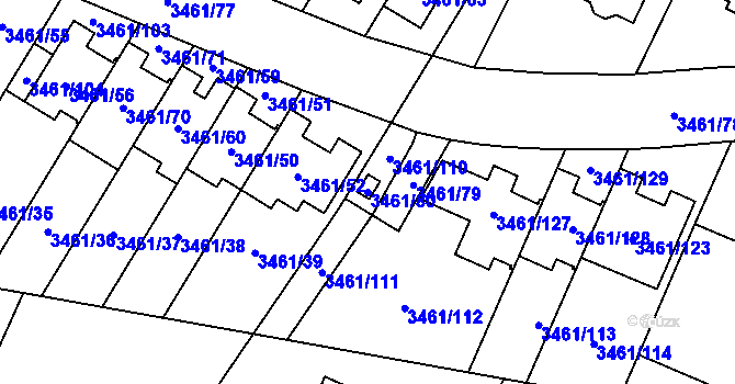 Parcela st. 3461/80 v KÚ Svinov, Katastrální mapa