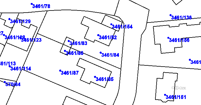 Parcela st. 3461/84 v KÚ Svinov, Katastrální mapa