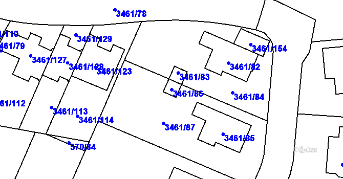 Parcela st. 3461/86 v KÚ Svinov, Katastrální mapa