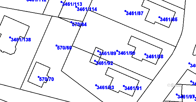Parcela st. 3461/89 v KÚ Svinov, Katastrální mapa