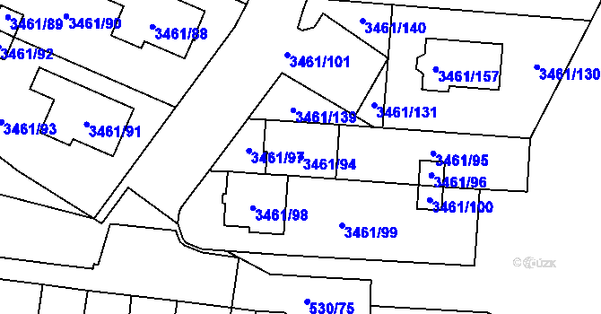 Parcela st. 3461/94 v KÚ Svinov, Katastrální mapa