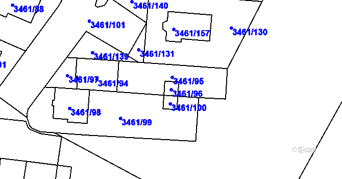 Parcela st. 3461/96 v KÚ Svinov, Katastrální mapa