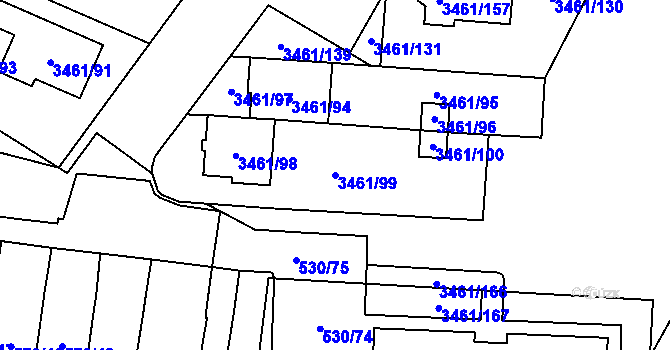 Parcela st. 3461/99 v KÚ Svinov, Katastrální mapa
