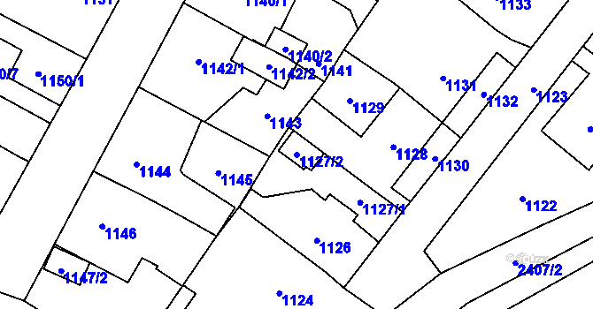 Parcela st. 1127/2 v KÚ Svinov, Katastrální mapa
