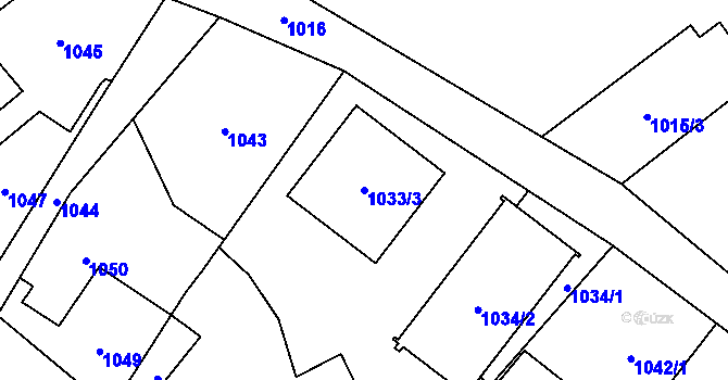 Parcela st. 1033/3 v KÚ Svinov, Katastrální mapa