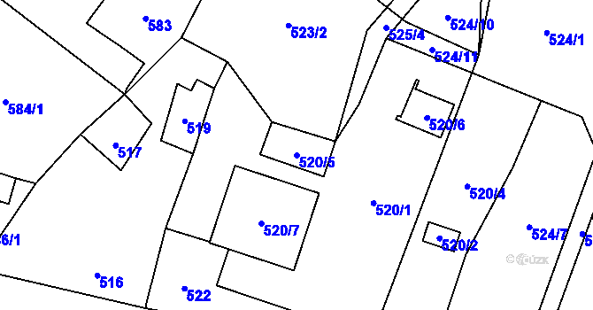 Parcela st. 520/5 v KÚ Svinov, Katastrální mapa