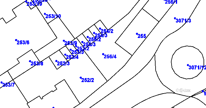Parcela st. 256/4 v KÚ Svinov, Katastrální mapa