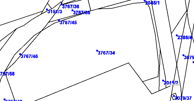 Parcela st. 3767/34 v KÚ Svinov, Katastrální mapa