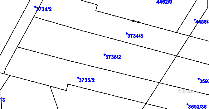 Parcela st. 3736/2 v KÚ Svinov, Katastrální mapa