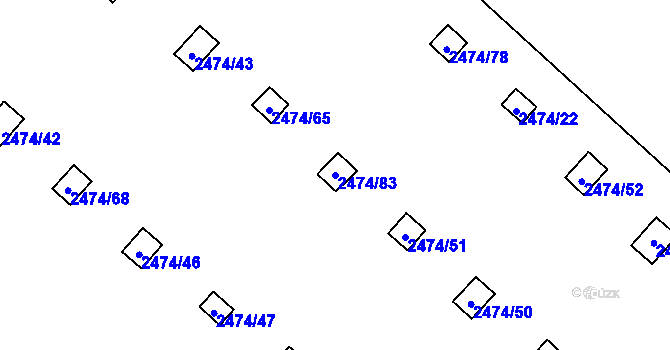 Parcela st. 2474/83 v KÚ Svinov, Katastrální mapa