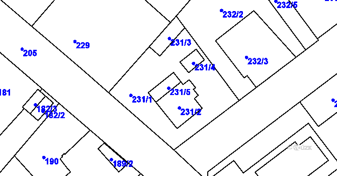 Parcela st. 231/5 v KÚ Svinov, Katastrální mapa