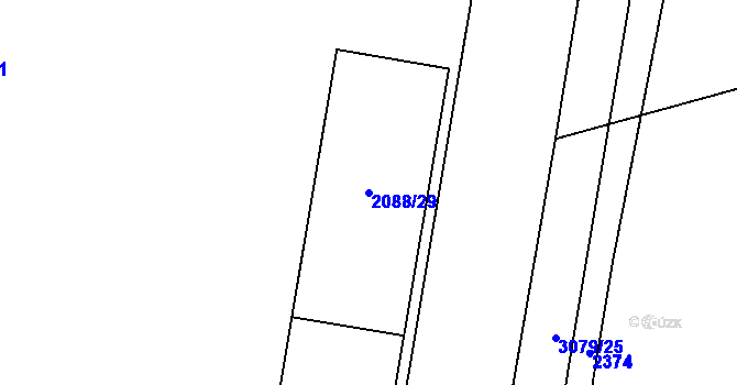 Parcela st. 2088/29 v KÚ Svinov, Katastrální mapa