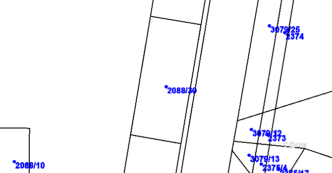 Parcela st. 2088/30 v KÚ Svinov, Katastrální mapa