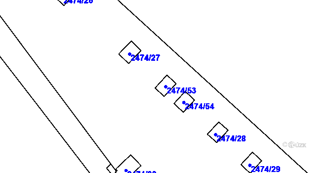 Parcela st. 2474/53 v KÚ Svinov, Katastrální mapa
