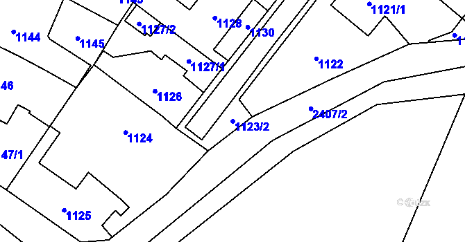 Parcela st. 1123/2 v KÚ Svinov, Katastrální mapa