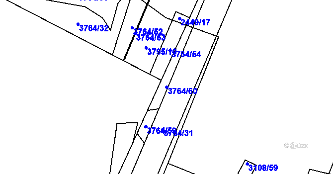 Parcela st. 3764/60 v KÚ Svinov, Katastrální mapa