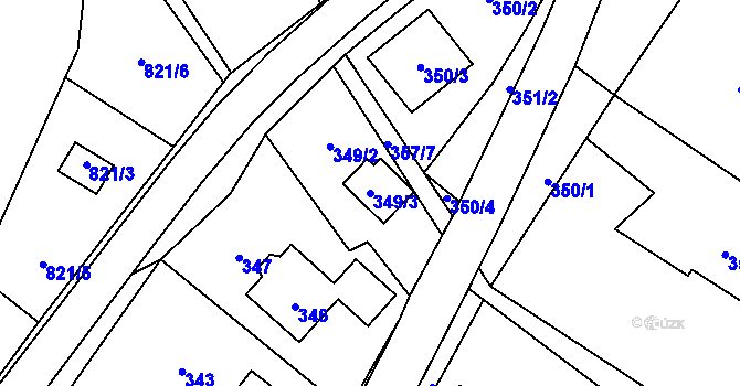 Parcela st. 349/3 v KÚ Výškovice u Ostravy, Katastrální mapa