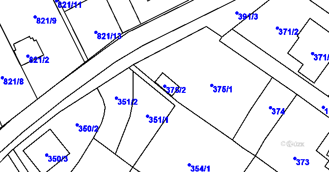 Parcela st. 375/2 v KÚ Výškovice u Ostravy, Katastrální mapa