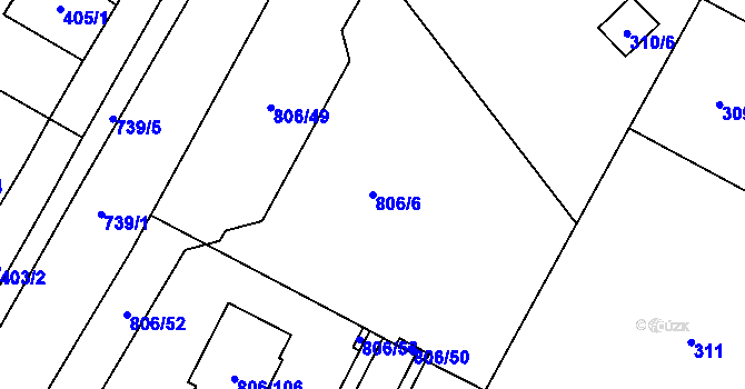 Parcela st. 806/6 v KÚ Výškovice u Ostravy, Katastrální mapa