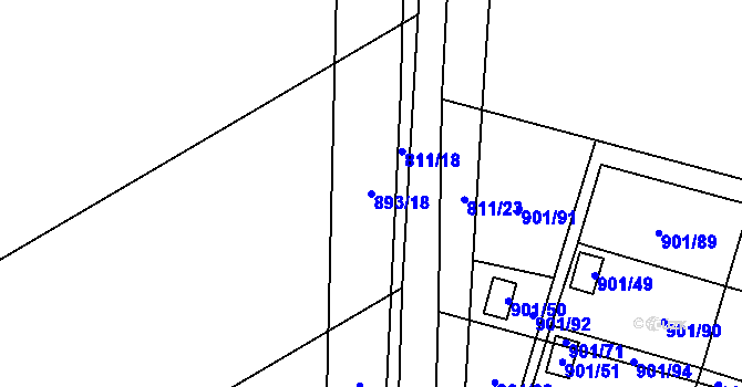 Parcela st. 893/18 v KÚ Výškovice u Ostravy, Katastrální mapa