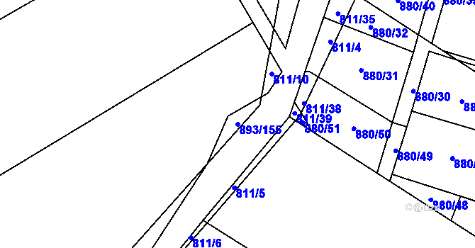 Parcela st. 893/155 v KÚ Výškovice u Ostravy, Katastrální mapa