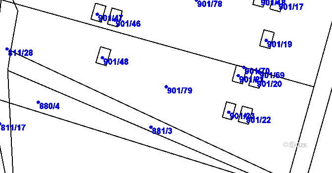 Parcela st. 901/79 v KÚ Výškovice u Ostravy, Katastrální mapa