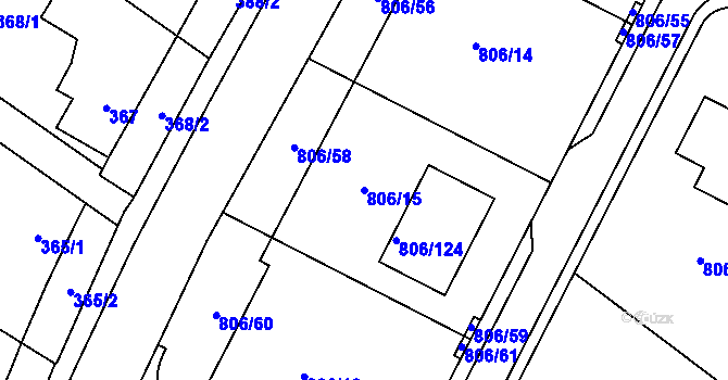 Parcela st. 806/15 v KÚ Výškovice u Ostravy, Katastrální mapa