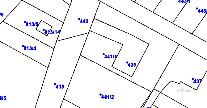 Parcela st. 441/1 v KÚ Výškovice u Ostravy, Katastrální mapa