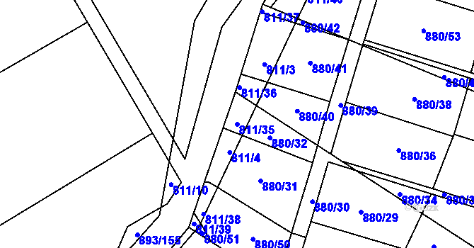 Parcela st. 811/35 v KÚ Výškovice u Ostravy, Katastrální mapa