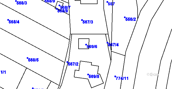 Parcela st. 569/6 v KÚ Výškovice u Ostravy, Katastrální mapa