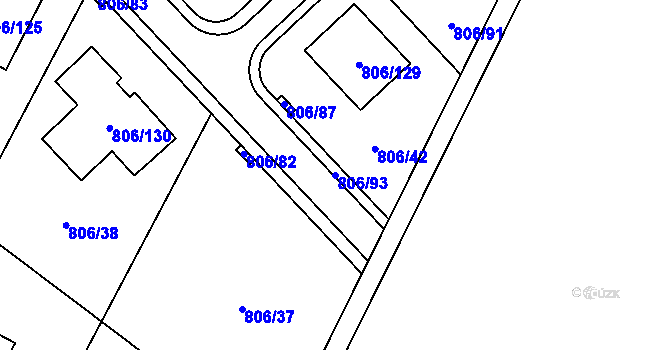 Parcela st. 806/93 v KÚ Výškovice u Ostravy, Katastrální mapa