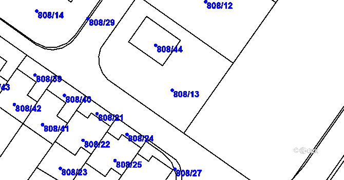 Parcela st. 808/13 v KÚ Výškovice u Ostravy, Katastrální mapa