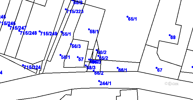 Parcela st. 60/2 v KÚ Výškovice u Ostravy, Katastrální mapa