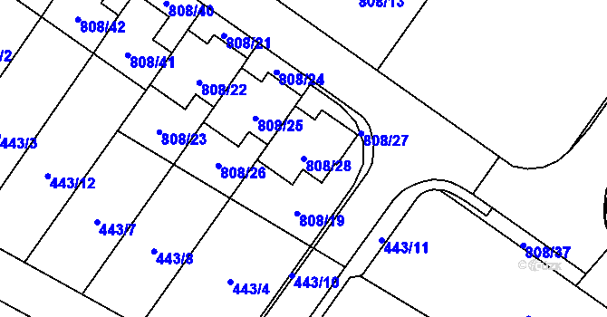 Parcela st. 808/28 v KÚ Výškovice u Ostravy, Katastrální mapa