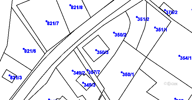 Parcela st. 350/3 v KÚ Výškovice u Ostravy, Katastrální mapa
