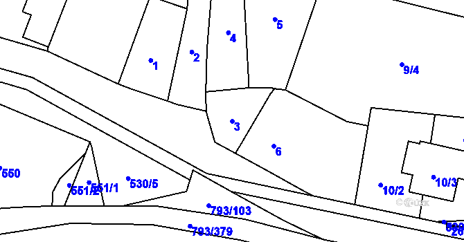Parcela st. 3 v KÚ Výškovice u Ostravy, Katastrální mapa