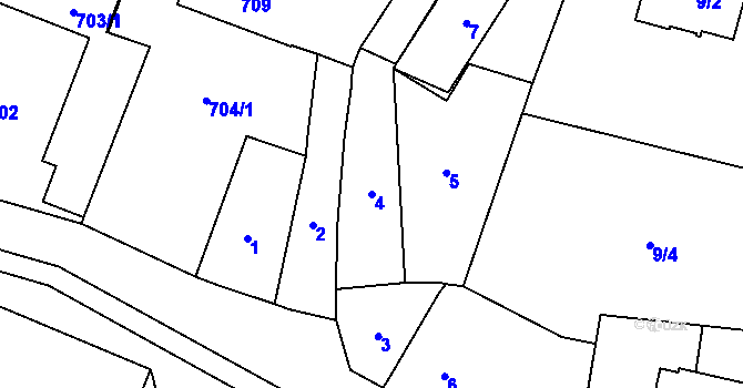 Parcela st. 4 v KÚ Výškovice u Ostravy, Katastrální mapa