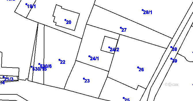 Parcela st. 24 v KÚ Výškovice u Ostravy, Katastrální mapa