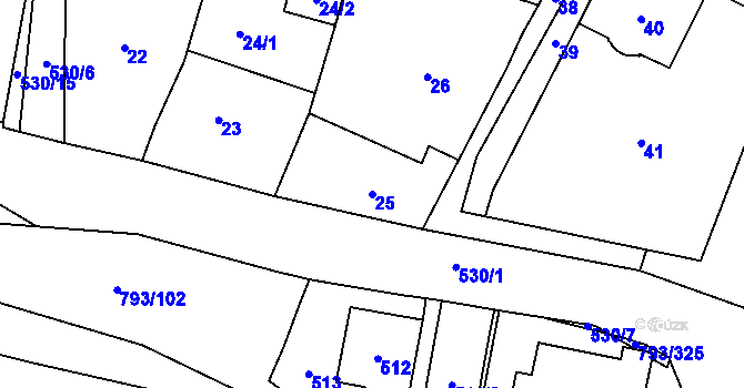 Parcela st. 25 v KÚ Výškovice u Ostravy, Katastrální mapa