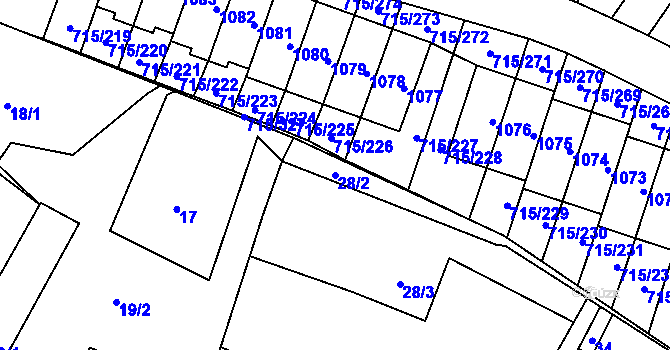 Parcela st. 28/2 v KÚ Výškovice u Ostravy, Katastrální mapa