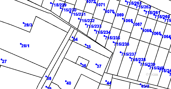 Parcela st. 35 v KÚ Výškovice u Ostravy, Katastrální mapa