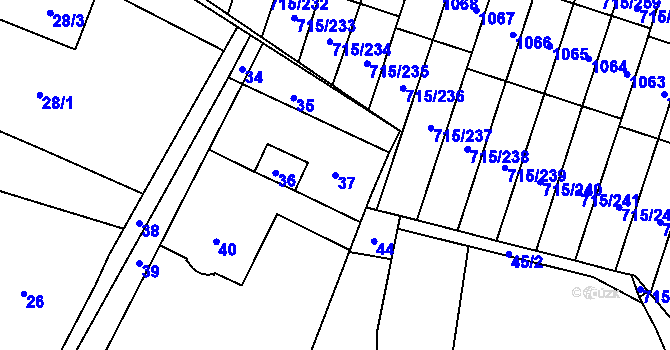 Parcela st. 37 v KÚ Výškovice u Ostravy, Katastrální mapa