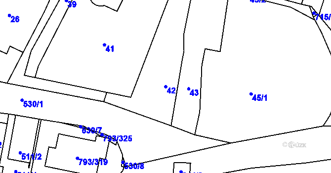 Parcela st. 42 v KÚ Výškovice u Ostravy, Katastrální mapa