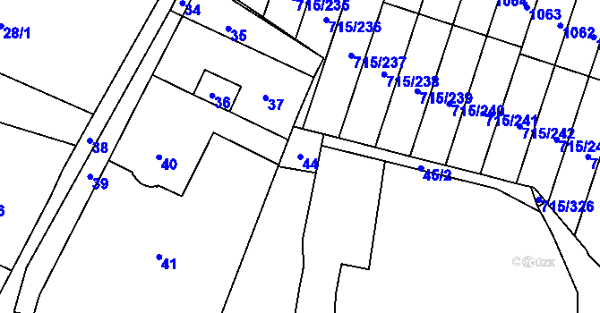 Parcela st. 44 v KÚ Výškovice u Ostravy, Katastrální mapa