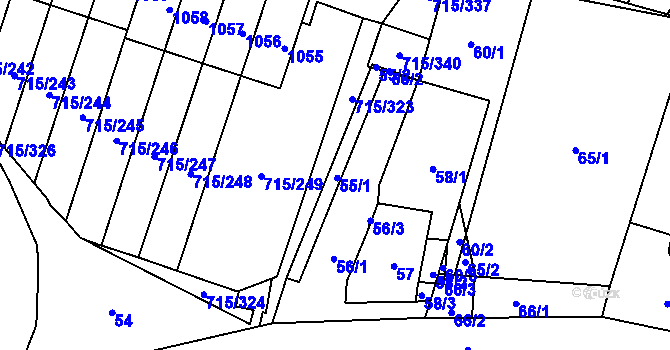 Parcela st. 55 v KÚ Výškovice u Ostravy, Katastrální mapa