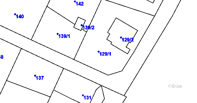 Parcela st. 129/1 v KÚ Výškovice u Ostravy, Katastrální mapa